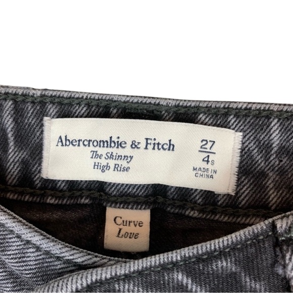 Abercrombie & Fitch Curve Love Grey Skinny High Rise Jeans size 4 Short - Picture 6 of 7